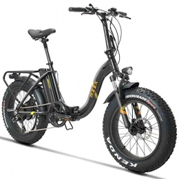 Knewss Bicicletas eléctrica Knewss Bicicleta eléctrica de Nieve de 20 Pulgadas 48V500w Bicicleta eléctrica 4.0 neumáticos gordos Doble Bicicleta de montaña eléctrica 624wh batería de Litio Playa Ocio emotor-Negro