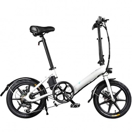 KNFBOK Bicicletas eléctrica KNFBOK Bicicleta eléctrica plegable de 7, 8 Ah, batería de litio de 14 pulgadas, para adultos, velocidad variable eléctrica, motor dentado sin escobillas, tres modos, color blanco