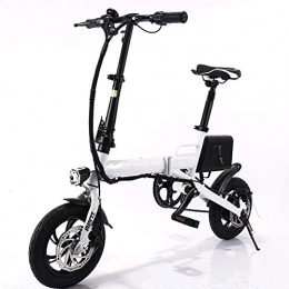 KNFBOK Bicicleta KNFBOK - Bicicleta eléctrica plegable para adulto, 36 V delantero y trasero con doble freno de disco mecánico, tres modos de conducción 15-20 km 6A, color blanco