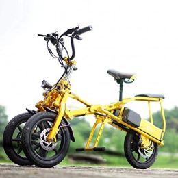 KUANDARMX Bicicleta KUANDARMX Fuerte Coche elctrico Plegable, diseo Conveniente de 14 Pulgadas Triciclo elctrico Plegable de Alta Gama fcil, Alcance mximo 75 km Regalo