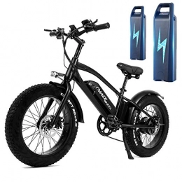 Lamtwheel Bicicleta Lamtwheel Bicicleta Eléctrica para Adulto Bici Electrica Urbana con Pedales, Ebike con Dos Baterías de 10Ah, 40-70 Km Alcance, 45 Km / h, 3 Modos de Conducción, Ruedas de 20 Pulgadas