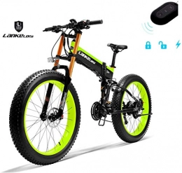 LANKELEISI Bicicleta LANKELEISI 750PLUS 48v 14.5ah 1000W bicicleta elctrica completa 26" 4.0 neumtico grande bicicleta bicicleta bicicleta elctrica plegable adulto antirrobo hembra / macho elevada horquilla (verde)
