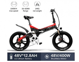LANKELEISI Bicicleta LANKELEISI G650 - Bicicleta eléctrica urbana plegable para adultos, 400 W, 48 V, LG Pilas de litio de 7 velocidades