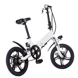 Laramie Bicicleta eléctrica Plegable y portátil Que Carga Bicicleta eléctrica para Adultos Bicicleta Plegable aleación de Aluminio Bicicleta eléctrica batería de Litio ciclomotor-Blanco