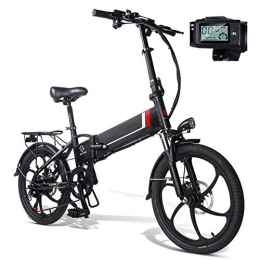 LAYZYX Bicicletas eléctrica LAYZYX 20 '' Electric Bicicleta de montaña Plegable, con extraíble de Gran Capacidad de la batería de 48V 350W 25 kmh, Tres Modos de Trabajo, Soporte Remoto Inteligente de Control antirrobo, Negro