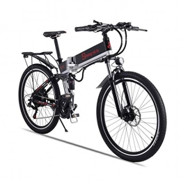 LCLLXB Bicicleta LCLLXB Bicicleta eléctrica 26 Pulgadas Plegable Grasa Neumático Bicicleta de Nieve Batería de Litio 21 Velocidad Playa Cruiser Montaña Bicicleta eléctrica con Asiento Trasero