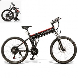 Lhlbgdz Bicicleta eléctrica Plegable 26 Pulgadas Power Assist Bicicleta eléctrica E-Bike 48V 500W Motor,Negro