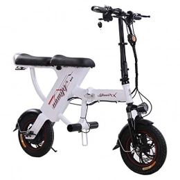 LHLCG Bicicleta LHLCG Mini Bicicleta elctrica porttil - Bicicleta elctrica Plegable con Control Remoto, Soporte para telfono mvil y Pantalla electrnica, White, 11Ah