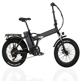 Liu Yu·casa creativa Bicicletas eléctrica Liu Yu·casa creativa Bicicleta eléctrica Plegable 1000W Motor de 20 Pulgadas Neumático de Grasa Bicicleta eléctrica 48V Batería de Litio Bici E (Color : Negro, tamaño : A)