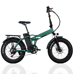Liu Yu·casa creativa Bicicletas eléctrica Liu Yu·casa creativa Bicicleta eléctrica Plegable 1000W Motor de 20 Pulgadas Neumático de Grasa Bicicleta eléctrica 48V Batería de Litio Bici E (Color : Verde, tamaño : A)