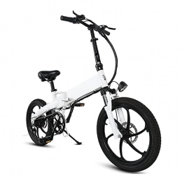 Liu Yu·casa creativa Bicicleta Liu Yu·casa creativa Bicicleta eléctrica Plegable de 20 Pulgadas Neumático de 20 Pulgadas 350W 10AH EBIKE Folding Ciudad eléctrica Bicicleta 30km / h (Color : White, tamaño : 165-180CM)