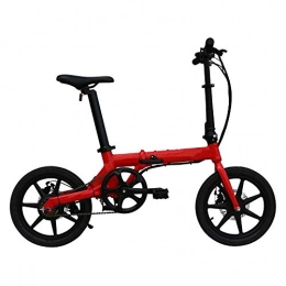 LKLKLK Bicicletas eléctrica LKLKLK - Bicicleta elctrica Plegable con Motor de 16 Pulgadas, 3 Tipos de Modelos de Riding Modes 5 Gears, Color Rojo