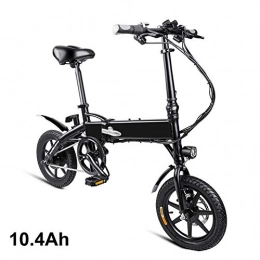 LKLKLK Bicicletas eléctrica LKLKLK - Bicicleta elctrica Plegable con Ruedas de Seguridad, Ajustable, porttil, para Ciclismo, Color Negro