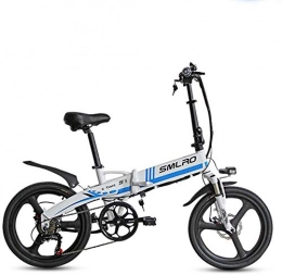 LKLKLK Bicicleta LKLKLK Plegable Bicicleta Elctrica De 20", Batera De Litio Desmontable con 5 Velocidad del Instrumento De Ajuste De Potencia, Faros LED + Altavoces