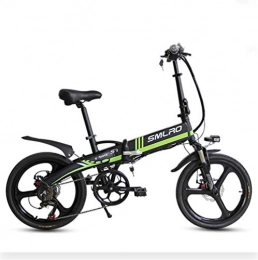 LKLKLK Bicicleta LKLKLK Plegable Bicicleta Elctrica De 20", Batera De Litio Desmontable con 5 Velocidad del Instrumento De Ajuste De Potencia, Faros LED + Altavoces, Verde