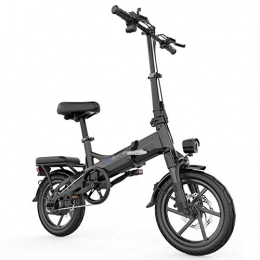 LOMJK Bicicleta LOMJK Bicicleta eléctrica para Adultos, Bicicleta eléctrica de 14"de 14" con Motor de 400W, con batería de Iones de Litio 48V Desmontable, Plegable