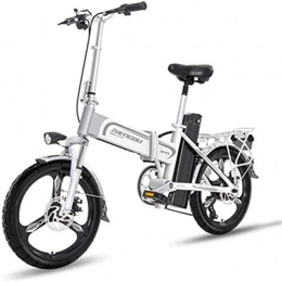 LOPP Bicicleta LOPP Bicicleta eléctrica Ebike, bicicleta eléctrica ligera con ruedas de 16 pulgadas con pedales, portátil Ebike 400 W de aluminio asistido eléctricamente, velocidad máxima de hasta 25 m