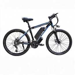LOSA Bicicleta LOSA 26 '' Electric Bicicleta de montaña extraíble de Gran Capacidad de Iones de Litio (48V 15AH 350W) / Bicicleta eléctrica 21 Modos de Trabajo de Velocidad de Engranajes de Tres, Black Blue