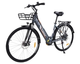 LUCHIA Bicicleta Eléctrica para Adultos, Bici eléctrica Urbana de 28" Motor de 250W Batería de 36V/10Ah E-Bike, Transmisión de 6 velocidades Shimano Frenos de Disco Doble Ebike