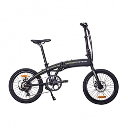Lunex Bicicleta elctrica Plegable E-Bike Unisex Adulto Bicicleta portatil Cargador USB, Marco de Aluminio Ligero (Negro)