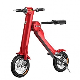 LUO Bicicletas eléctrica LUO Bicicleta Eléctrica Plegable, Mini Coche Portátil Pequeño para Adultos, Monopatín Eléctrico de Litio, Rojo