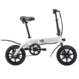 LWL Bicicletas eléctrica LWL Bicicleta eléctrica plegable de 250 W para adultos, ligera, de aleación de aluminio, de 14 pulgadas, bicicleta eléctrica de litio de 36 V (color: blanco plateado, tamaño: velocidad única)