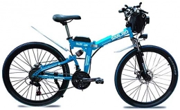 Macro Bicicleta Macro Bicicleta Plegable elctrica en 2020 Ciclismo, Motor de 8 Ah 36V / 10Ah / 15AH batera de Litio Bicicleta elctrica E-Bici de la Velocidad sin escobillas 21 500W, Azul, 36V8AH500W
