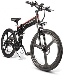 Macro Bicicletas eléctrica Macro e-Bicicleta, montaña neumático de Bicicleta Bicicleta eléctrica 26 con 350W de la Bicicleta Plegable eléctrica desviador Negro 21 Velocidad