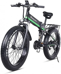MAMINGBO Bicicletas eléctrica MAMINGBO 1000W Bicicleta eléctrica, Plegable Bicicleta de montaña, Fat Tire E-Bici, 48V 12.8AH, Nombre de Color: Rojo (Color : Green)