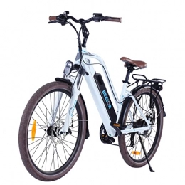 MANPATEL Bicicletas eléctrica MANPATEL Bicicletas eléctricas 250W Bicicleta de Trekking 26in con Batería 48V 12.5Ah para Ciclismo al Aire Libre Blanco