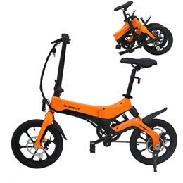 MANPATEL Bicicletas eléctrica MANPATEL Bicicletas eléctricas con 36V6.4Ah extraíble batería 250 W Bicicletas eléctricas Plegables 16in Bicicleta de montaña Naranja