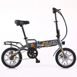 MDZZ Bicicletas eléctrica MDZZ Bicicleta electrica, Plegable montaña de la Bicicleta, 14" Bicicletas asistidas con Seguridad extraíble de Iones de Litio para Adultos del Viajero Viaje, Gris