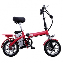 MFWFR Bicicleta Elctrica Plegable, Bicicleta Elctrica de Carretera para Adultos, Bicicleta ElCtrica de Montaa con Batera Extrable de Iones de Litio de Gran Capacidad (48v 250w),Rojo,20A