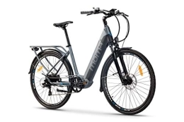 Moma Bikes Bicicleta Moma Bikes Bicicleta Eléctrica Urbana EBIKE-28 Pro, Shimano 7vel, frenos hidráulicos, batería Integrada Litio 48V 13Ah (624Wh), Color Gris, Tamaño 28