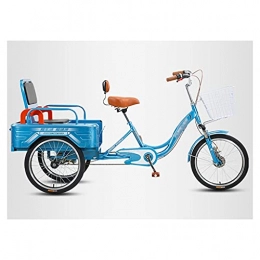 MQJ Bicicleta MQJ Bicicletas de tres ruedas de 20 pulgadas para adultos mayores y mujeres, triciclo, diseño plegable trike y carga doble modelight triciclo de tres ruedas para bicicleta de hombre, azul