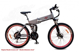 RodArs Bicicletas eléctrica MTB eBike Pedelec Bicicleta Eléctrica de Montaña Plegable Doble Suspensión Raptor 27, 5" 250W 10, 4Ah Samsung 25km / h Autonomía 50-70km