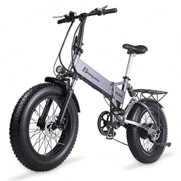 Shengmilo Bicicletas eléctrica MX21 Bicicleta Plegable 20 * 4, 0 neumático Gordo Bicicleta montaña Bicicleta Playa Bicicleta eléctrica para Adultos 48V 12, 8 Ah batería extraíble (Estándar)