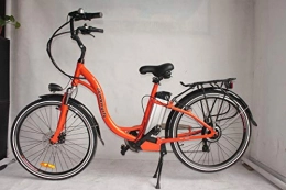 movable Bicicletas eléctrica móvil 350W 36V 10.4AH Bicicleta eléctrica 26'x2.125 Bike Cruiser 6 velocidades Shimano Derailluer Snow Beach eBike Bicicleta Sistema de Freno de Disco mecánico (Naranja)