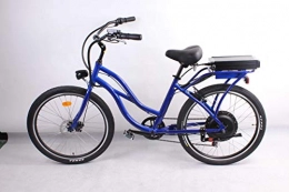 movable Bicicleta móvil 500W 48V 10.4AH Bicicleta eléctrica 26'x2.125 Bike Cruiser 7 Speed Shimano Desviador Snow Beach eBike Bicicleta Sistema de Freno de Disco mecánico para Mujer (Azul)