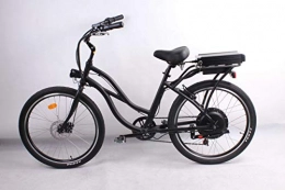 movable Bicicletas eléctrica móvil 500W 48V 10.4AH Bicicleta eléctrica 26'x2.125 Bike Cruiser 7 Speed Shimano Desviador Snow Beach eBike Bicicleta Sistema de Freno de Disco mecánico para Mujer (Negro)