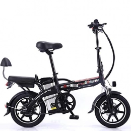 N&I Bicicleta N&I Bicicleta eléctrica eléctrica de aluminio con pedal de alimentación y motor de 48 V y 350 Wh con batería eléctrica de 14 pulgadas.