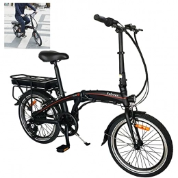 CM67 Bicicleta Negro Bicicleta de montaa elctrica Plegables, Batera 36V 6.0Ah Asiento Ajustable con Pedales, hasta 45-55 km Bicicletas De montaña para Hombres / Adultos