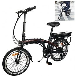 CM67 Bicicletas eléctrica Negro Bicicleta elctrica Ligera Plegable elctrica, 75 Ah Motor 250 W Alcance hasta 45-55 km 25 km / h, Bicicletas De Carretera para Mujeres / Hombres
