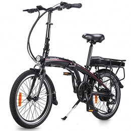 CM67 Bicicletas eléctrica Negro Bicicleta Eléctricas de montaña Plegables, 36V 10Ah Batera de Litio extrable Bicicleta 25 km / h, hasta 45-55 km Bicicletas Plegables para Mujeres / Hombres