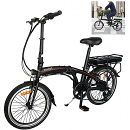 CM67 Bicicletas eléctrica Negro Bicicleta Eléctricas de montaña Plegables, Batera 36V 6.0Ah Asiento Ajustable con Pedales, hasta 45-55 km Bicicleta Eléctricas para Adultos / Hombres / Mujeres.