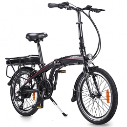CM67 Bicicletas eléctrica Negro Bicicleta Eléctricas de montaña Plegables, Marco de Aluminio Frenos de Disco 3 Modos de Arranque Bicicletas Plegables para Mujeres / Hombres