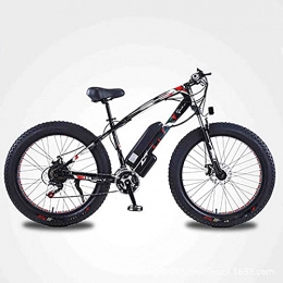 WXXMZY Bicicletas eléctrica Neumático Gordo De 26 Pulgadas Bicicleta Eléctrica Power Bicicleta De Montaña 350W Motor 48V / 13AH Batería De Litio Extraíble Bicicleta Eléctrica Playa Nieve Impacto ( Color : Black , Size : 13AH )