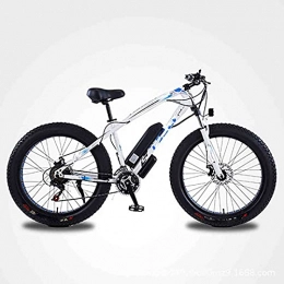 WXXMZY Bicicletas eléctrica Neumático Gordo De 26 Pulgadas Bicicleta Eléctrica Power Bicicleta De Montaña 350W Motor 48V / 13AH Batería De Litio Extraíble Bicicleta Eléctrica Playa Nieve Impacto (Color : White, Size : 13AH)