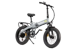 Nilox Bicicleta Nilox, E-Bike J4 Plus, Bicicleta eléctrica con pedaleo asistido, 70 km de autonomía, hasta 25 km / h, batería extraíble 36 V 13 Ah, ruedas de 20", frenos de disco dobles