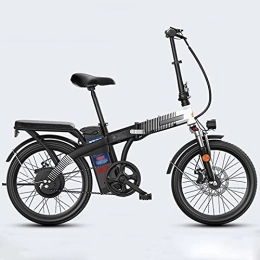 NYPB Bicicleta NYPB Bicicleta eléctrica Plegable para Mujer, Bicicleta eléctrica Unisex de 20 Pulgadas, batería de 48 V, luz LED, Capacidad de Carga 100 kg, Marco de Acero al Carbono (Schwarz)